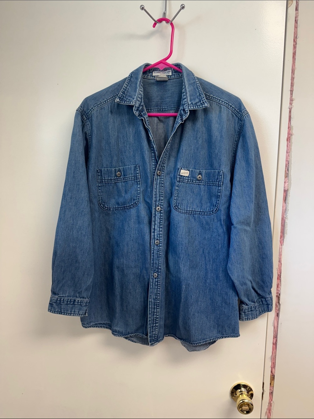 Guess Light Blue Denim Pocket Shirt